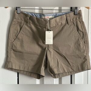 NWT J. Crew Women's Chino Tan Shorts Size 0